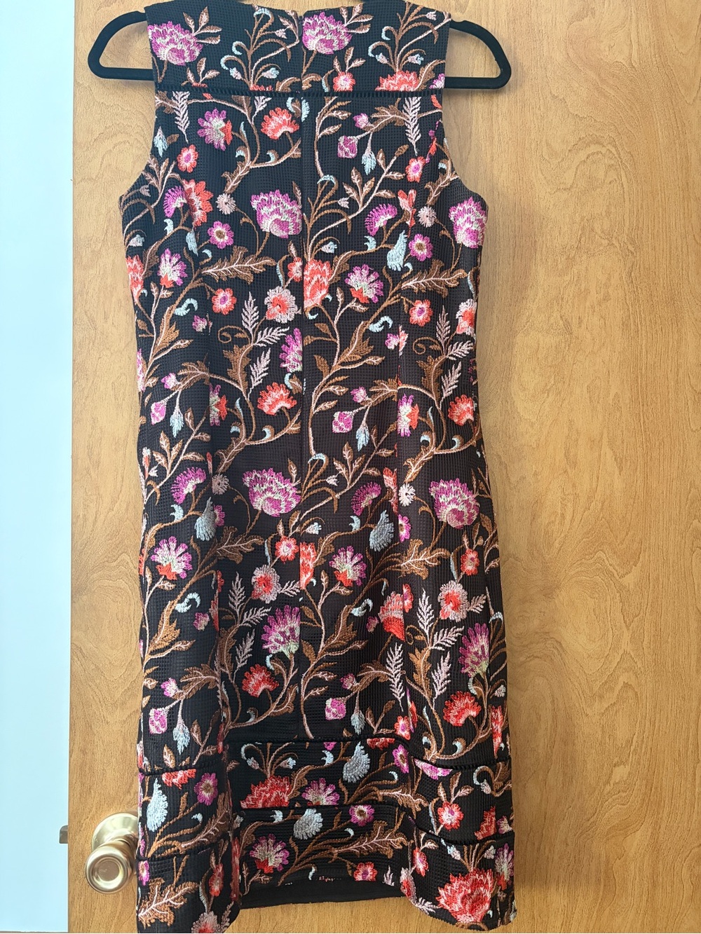 White House Black Market Black Floral Embroidered Mini Dress